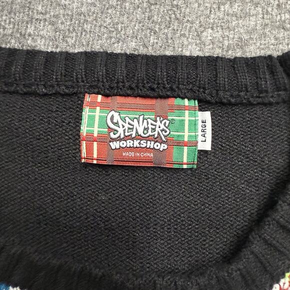 NWOT Spencer’s Merry Go F* Yourself Christmas Light Up Ugly Sweater Unisex Large - Picture 2 of 8